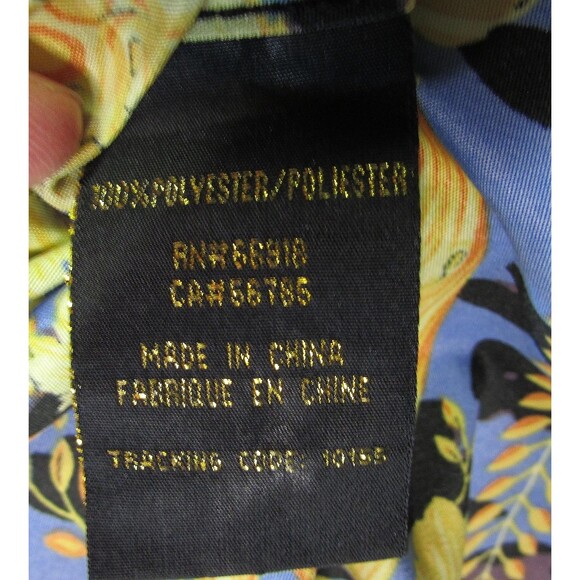 Phat Farm Shirt Mens Small Blue Black Baroque Leopard Short Sleeve Button Front - Picture 8 of 11